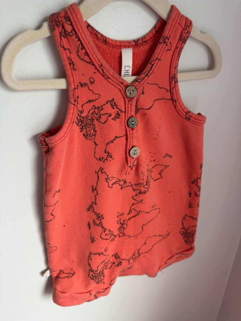 Childhoods Orange Sleeveless Romper World Map Size 12-18 - Picture 2 of 5